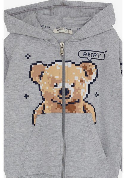 Erkek Çocuk Eşofman Takımı Ayıcık Baskılı 2-6 Yaş, Gri Melanj modelleri