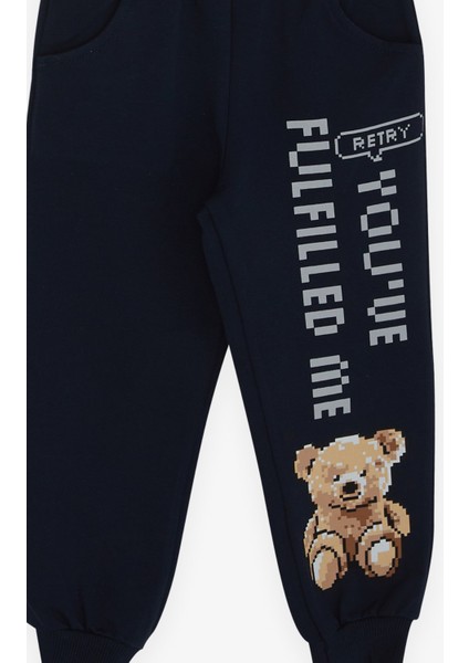 Erkek Çocuk Eşofman Takımı Ayıcık Baskılı 2-6 Yaş, Gri Melanj fırsatları