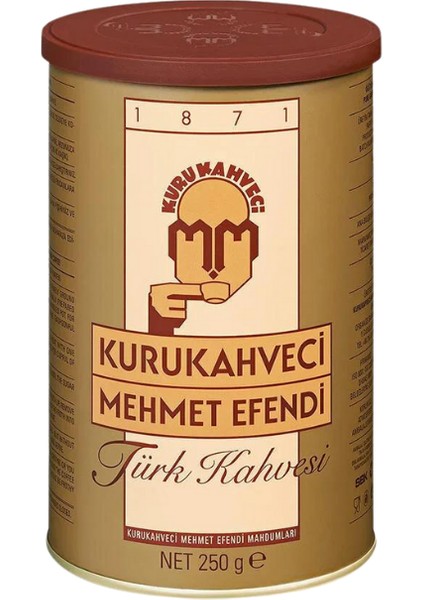 Kurukahveci Mehmet Efendi  Türk Kahvesi Teneke Kutu 250 gr