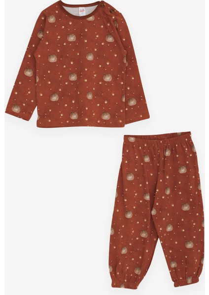 Erkek Bebek Pijama Takımı Ayıcık Desenli 9 Ay-3 Yaş, Kahverengi fiyatları