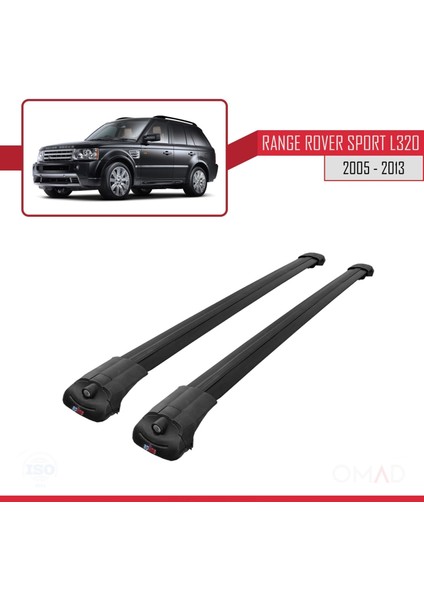 Land Rover Range Rover Sport (L320) 2005-2013 Arası Ile Uyumlu Ace-1 Ara Atkı Tavan Barı Siyah