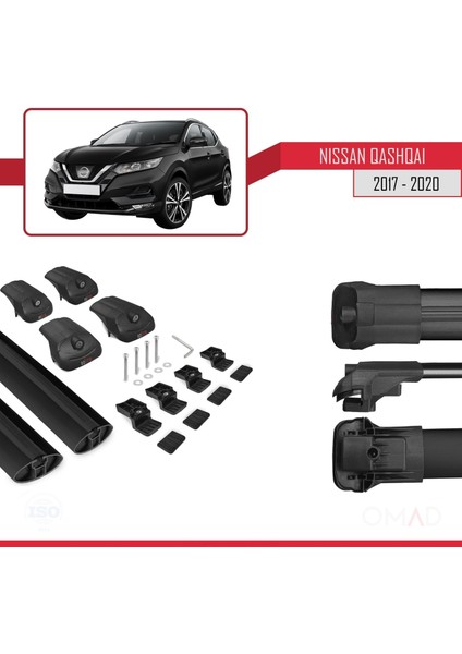 Nissan Qashqai 2017-2020 Arası Ile Uyumlu Ace-1 Ara Atkı Tavan Barı Siyah modelleri