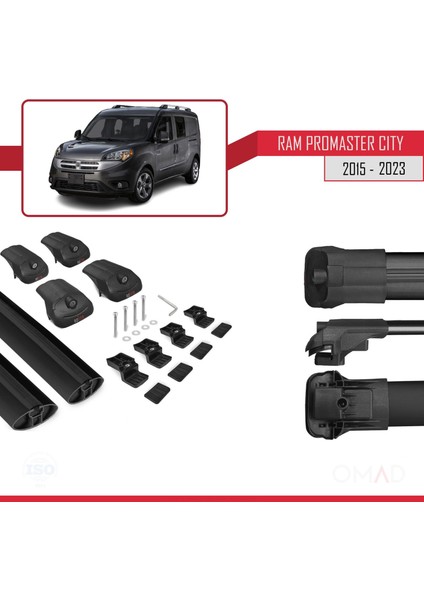 Ram Promaster City 2015 ve Sonrası Ile Uyumlu Ace-1 Ara Atkı Tavan Barı Siyah