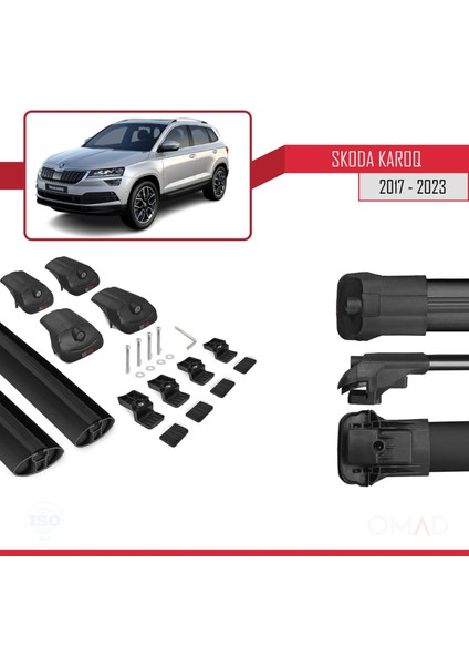 Skoda Karoq 2017 ve Sonrası Ile Uyumlu Ace-1 Ara Atkı Tavan Barı Siyah