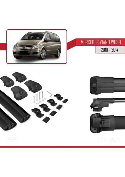 Mercedes Viano 2010-2014 Arası Ile Uyumlu Ace-1 Ara Atkı Tavan Barı Siyah modelleri