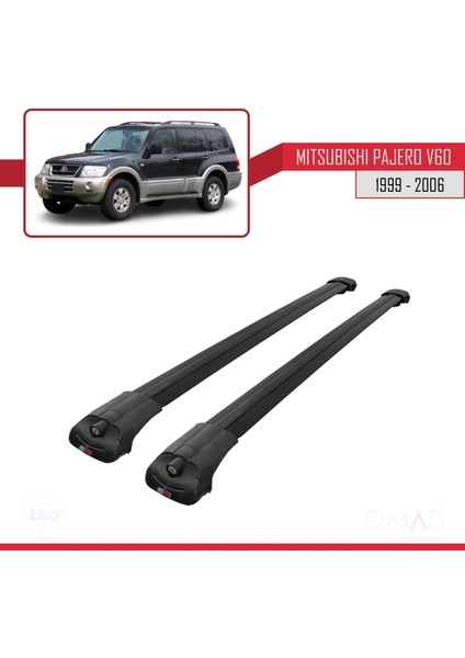 Mitsubishi Pajero (V60) 1999-2006 Arası Ile Uyumlu Ace-1 Ara Atkı Tavan Barı Siyah