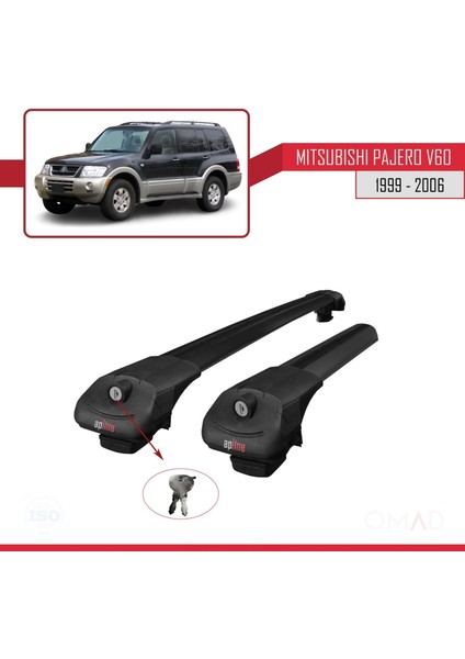 Mitsubishi Pajero (V60) 1999-2006 Arası Ile Uyumlu Ace-1 Ara Atkı Tavan Barı Siyah