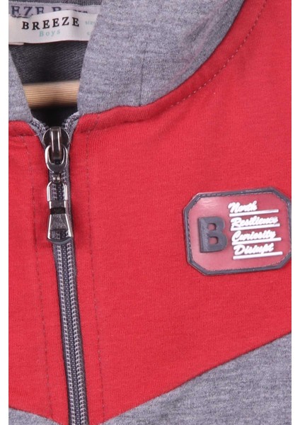 Erkek Çocuk Eşofman Takımı Baskılı Kapüşonlu 1.5-5 Yaş, Gri Melanj fırsatları