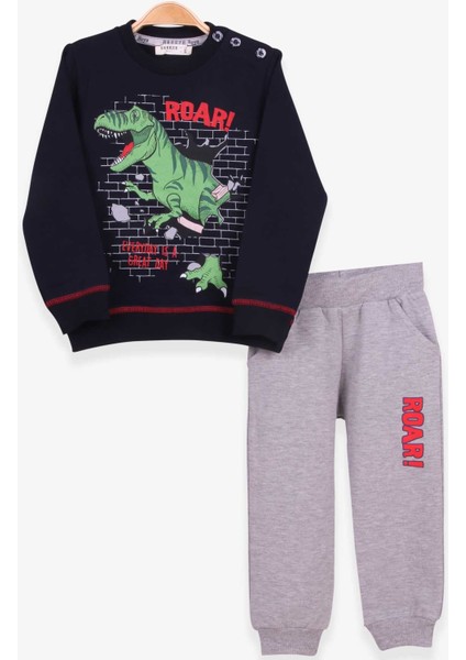 Erkek Çocuk Eşofman Takımı Dinozor Baskılı 1.5-5 Yaş, Lacivert