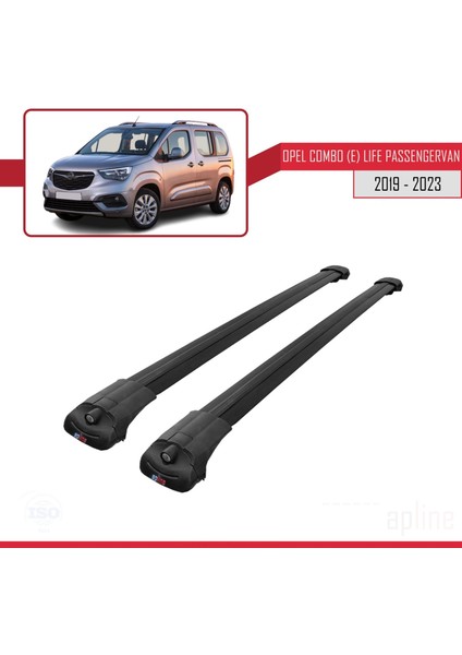 Opel Combo (E) Life Passengervan 2019 ve Sonrası Ile Uyumlu Ace-1 Ara Atkı Tavan Barı Siyah