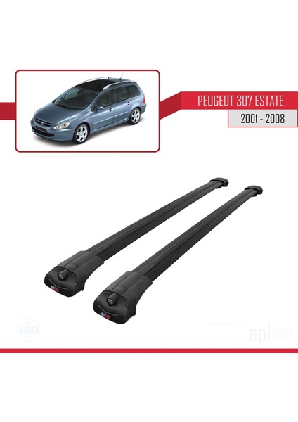 Peugeot 307 Estate 2001-2008 Arası Ile Uyumlu Ace-1 Ara Atkı Tavan Barı Siyah