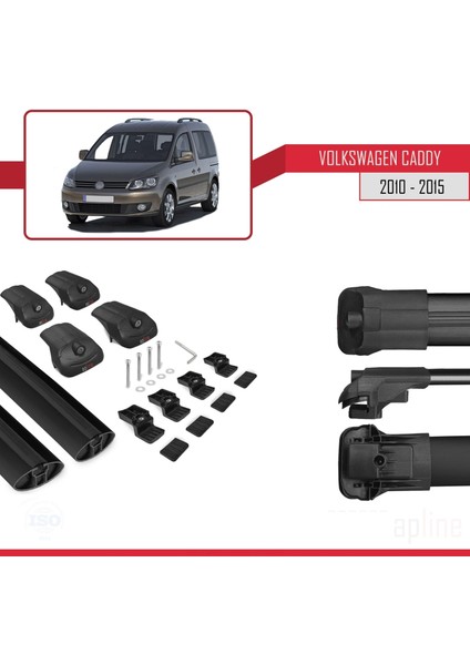 Volkswagen Caddy 2010-2015 Arası Ile Uyumlu Ace-1 Ara Atkı Tavan Barı Siyah