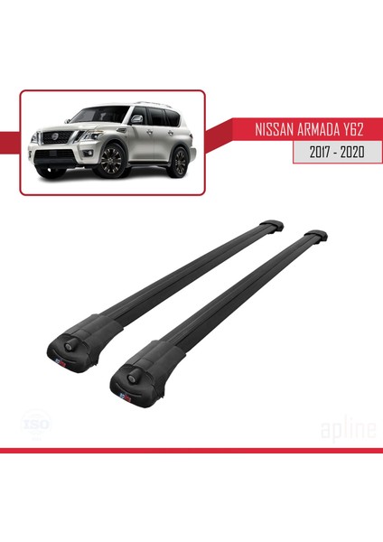 Nissan Armada Y62 2017-2020 Arası Ile Uyumlu Ace-1 Ara Atkı Tavan Barı Siyah