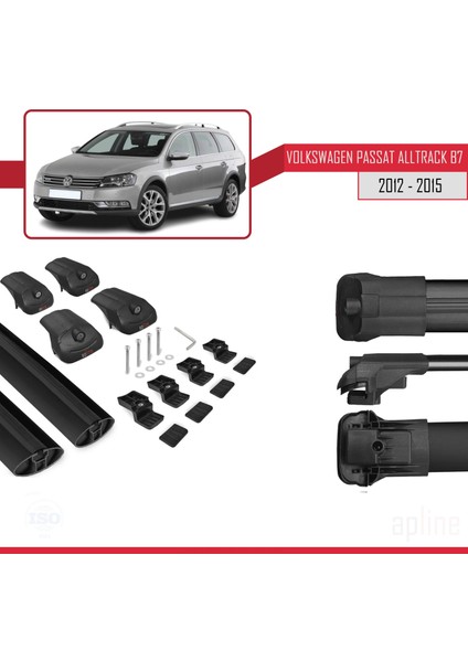 Vw Passat Alltrack B7 2012-2015 Arası Ile Uyumlu Ace-1 Ara Atkı Tavan Barı Siyah