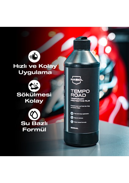 Temporoad Geçici Araç Yüzeyi Koruyucu Sıvı Film-Geçici Boya Koruma-500ml-Leke,Böcek Koruyucu