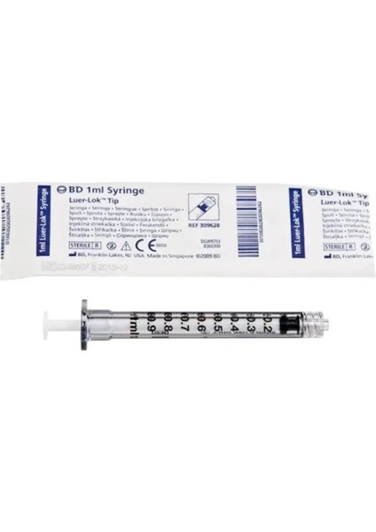 1 ml Luerlock Iğnesiz Kilitli Enjektör 100 Adet