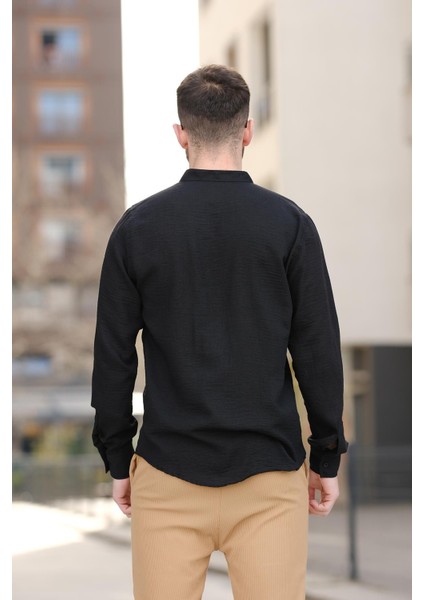 Stello Kırınkıl Desen Koyu Hakim Yaka Erkek Gömlek fırsatları