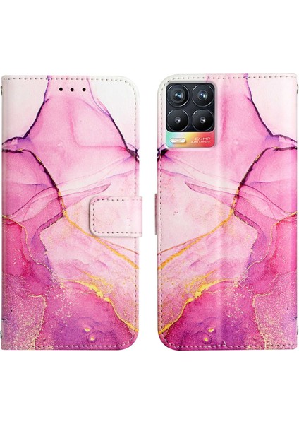 8 / 8 Pro Için Mermer Desenli Pu Deri Cüzdan Telefon Kılıfı - Pembe (Yurt Dışından) fırsatları