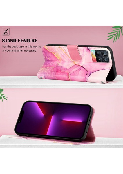 8 / 8 Pro Için Mermer Desenli Pu Deri Cüzdan Telefon Kılıfı - Pembe (Yurt Dışından) indirimleri