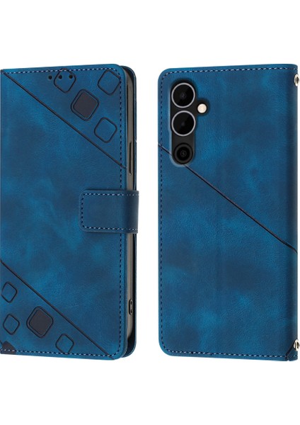 Pova Neo 2 LG6N Için Deri Cüzdan Flip Stand Telefon Kılıfı - Mavi (Yurt Dışından)