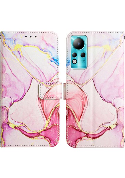 Note 12 / Note 11 Için Mermer Desenli Pu Deri Cüzdan Telefon Kılıfı - Rose Gold (Yurt Dışından) fırsatları