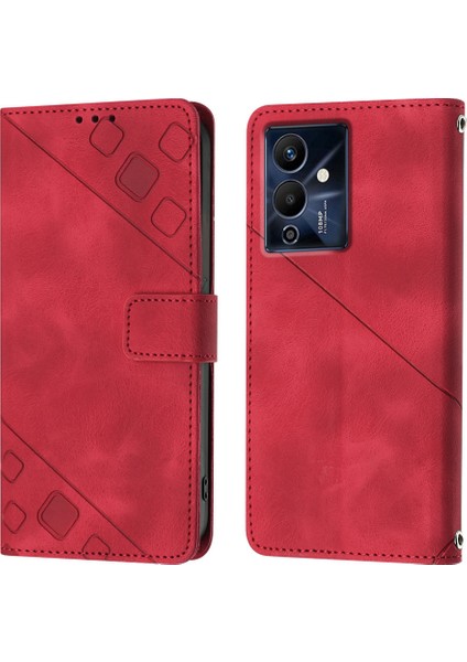 Note 12 Pro 5g/note 12 5g Için Deri Cüzdan Flip Stand Telefon Kılıfı - Kırmızı (Yurt Dışından)