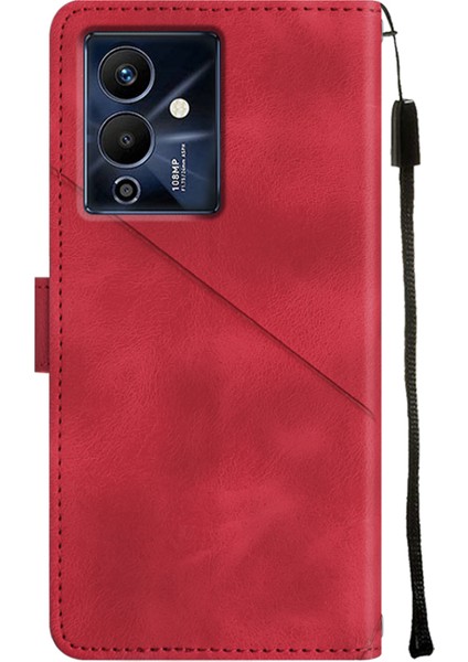 Note 12 Pro 5g/note 12 5g Için Deri Cüzdan Flip Stand Telefon Kılıfı - Kırmızı (Yurt Dışından)