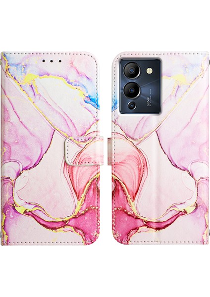 Note 12 G96 Için Mermer Desenli Pu Deri Cüzdan Telefon Kılıfı - Rose Gold (Yurt Dışından) fırsatları