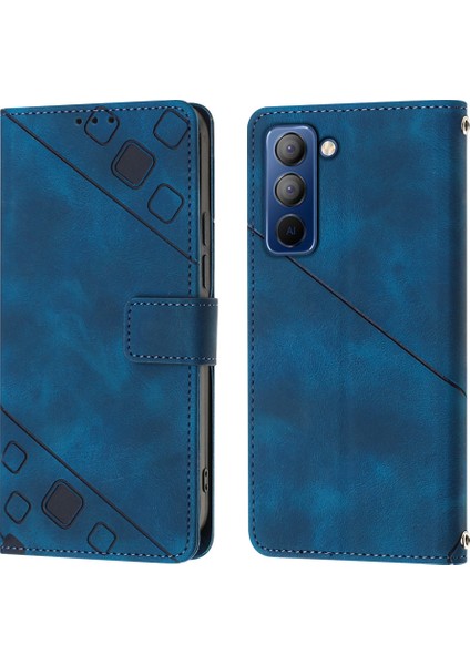 Pop 5p Için Deri Cüzdan Flip Stand Telefon Kılıfı - Mavi (Yurt Dışından)