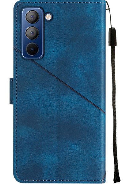 Pop 5p Için Deri Cüzdan Flip Stand Telefon Kılıfı - Mavi (Yurt Dışından)