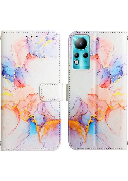 Note 12 / Note 11 Için Mermer Desenli Pu Deri Cüzdan Telefon Kılıfı - Renkli (Yurt Dışından)
