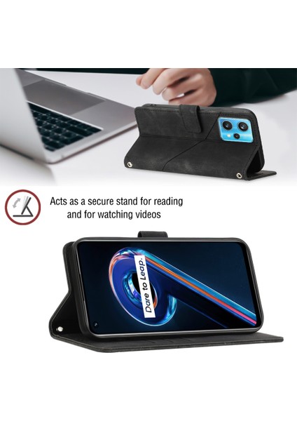9 Pro 5g/nord Ce 2 Lite 5g Için Deri Cüzdan Flip Stand Telefon Kılıfı - Siyah (Yurt Dışından)