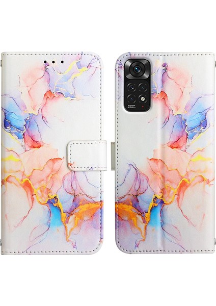 Redmi Note 11S / NOTE11 4g Için Mermer Desenli Pu Deri Cüzdan Telefon Kılıfı - Renkli (Yurt Dışından)