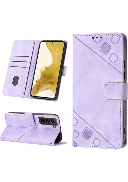Galaxy S22 5g Için Deri Cüzdan Flip Stand Telefon Kılıfı - Mor (Yurt Dışından)