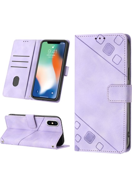 iPhone x / iPhone Xs Için Deri Cüzdan Flip Stand Telefon Kılıfı - Mor (Yurt Dışından) fiyatları