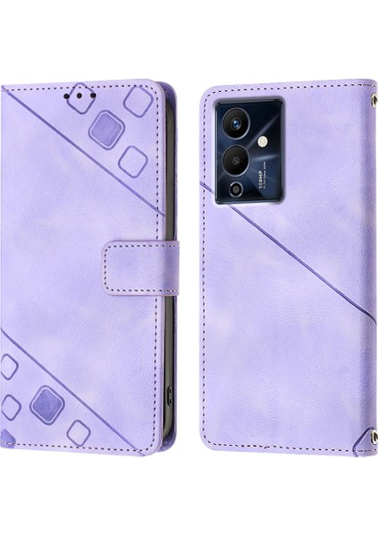 Note 12 Pro 5g/note 12 5g Için Deri Cüzdan Flip Stand Telefon Kılıfı - Mor (Yurt Dışından)