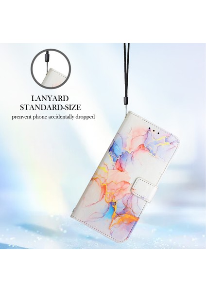 Note 12 Pro 5g Için Mermer Desenli Pu Deri Cüzdan Telefon Kılıfı - Renkli (Yurt Dışından)