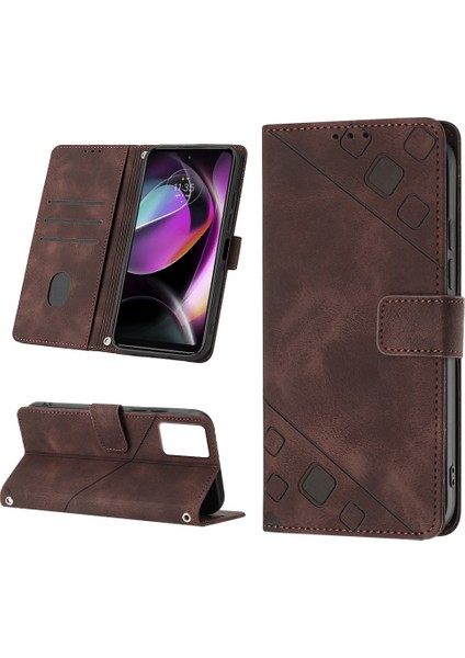 Moto G 5g 2023 Için Deri Cüzdan Flip Stand Telefon Kılıfı - Kahverengi (Yurt Dışından) modelleri
