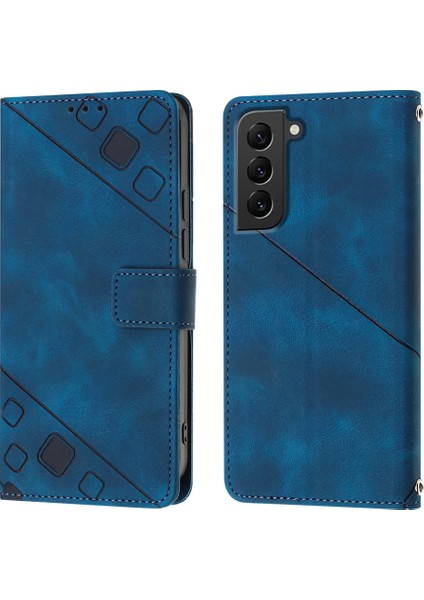 Galaxy S22 Plus 5g Için Deri Cüzdan Flip Stand Telefon Kılıfı - Mavi (Yurt Dışından)