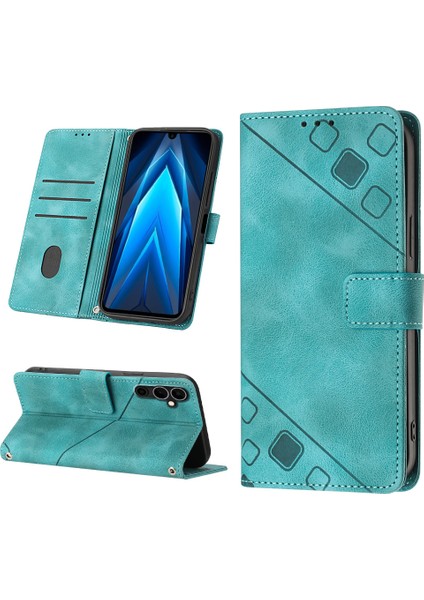 Pova Neo 2 LG6N Için Deri Cüzdan Flip Stand Telefon Kılıfı - Yeşil (Yurt Dışından)