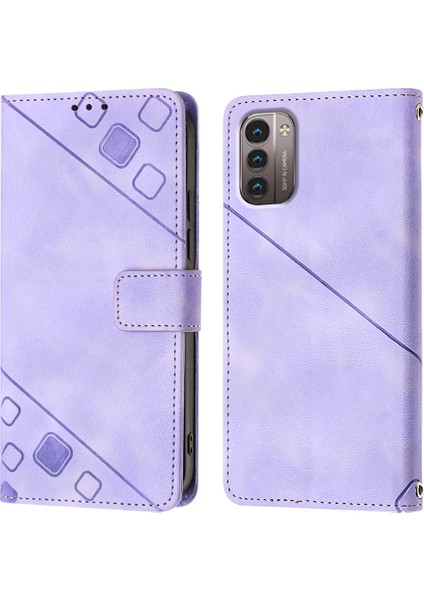 G21 G11 Için Deri Cüzdan Flip Stand Telefon Kılıfı - Mor (Yurt Dışından)