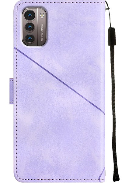 G21 G11 Için Deri Cüzdan Flip Stand Telefon Kılıfı - Mor (Yurt Dışından)