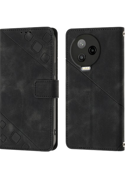 Note 12 Pro 4g Için Deri Cüzdan Flip Stand Telefon Kılıfı - Siyah (Yurt Dışından)
