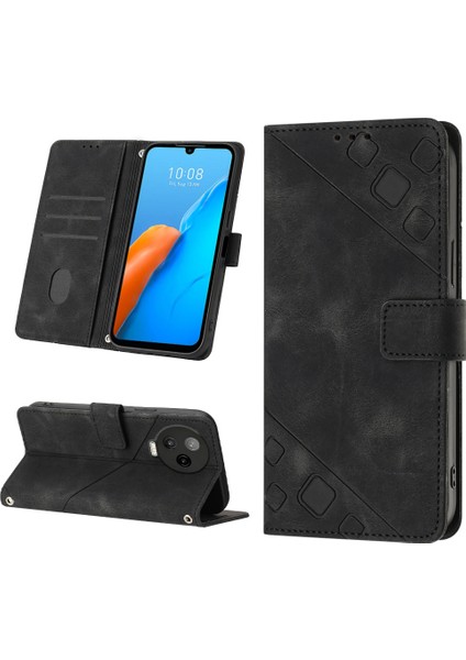 Note 12 Pro 4g Için Deri Cüzdan Flip Stand Telefon Kılıfı - Siyah (Yurt Dışından)