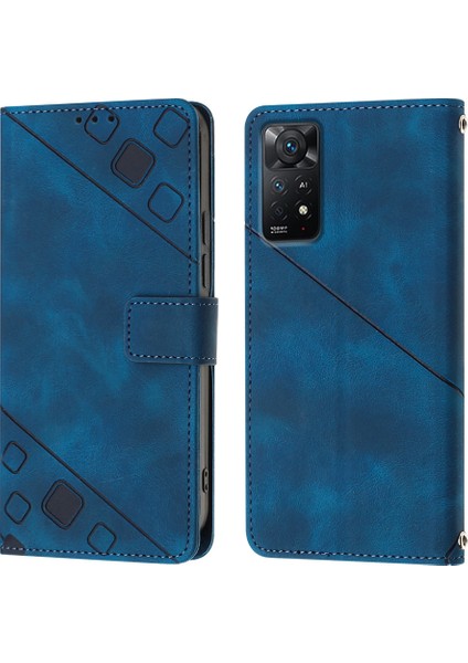 Redmi Note 11 Pro 5g/4g Için Deri Cüzdan Flip Stand Telefon Kılıfı - Mavi (Yurt Dışından)