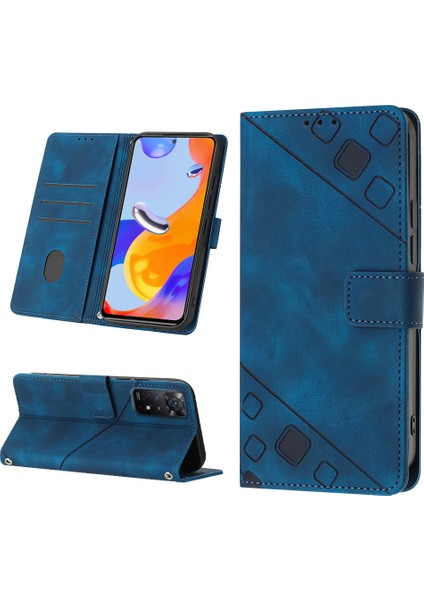 Redmi Note 11 Pro 5g/4g Için Deri Cüzdan Flip Stand Telefon Kılıfı - Mavi (Yurt Dışından)