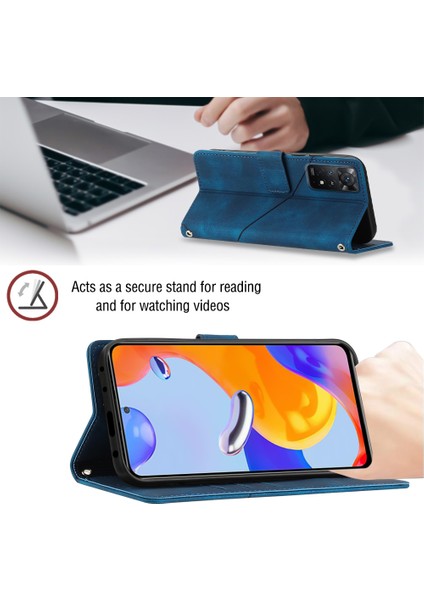 Redmi Note 11 Pro 5g/4g Için Deri Cüzdan Flip Stand Telefon Kılıfı - Mavi (Yurt Dışından)