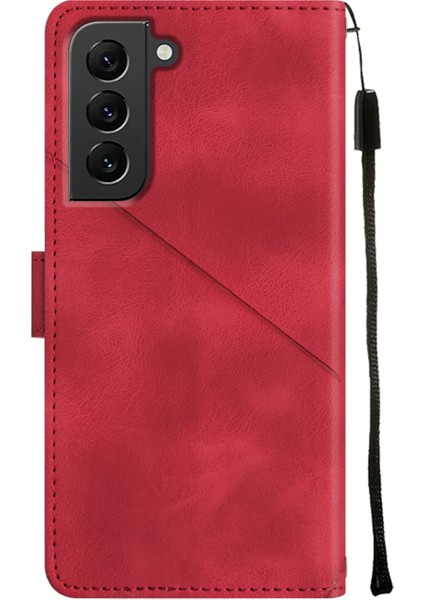 Galaxy S22 5g Için Deri Cüzdan Flip Stand Telefon Kılıfı - Kırmızı (Yurt Dışından) modelleri