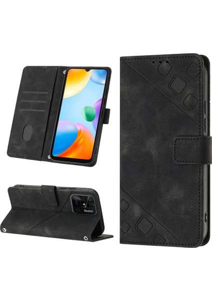 Redmi 10C Için Deri Cüzdan Flip Stand Telefon Kılıfı - Siyah (Yurt Dışından)