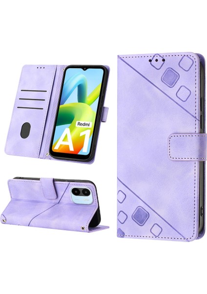 Redmi A1 Için Deri Cüzdan Flip Stand Telefon Kılıfı - Mor (Yurt Dışından) fiyatları